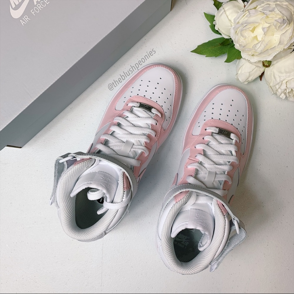 🌸 Nike Custom Air Force 1 Mid - Petal Pink 🌸 - Picture 6 of 13